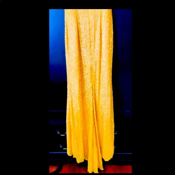 sherri hill yellow beaded dress Sherri Hill Basque Waist Corset Ruffle Prom Dress 56911 Red / 18